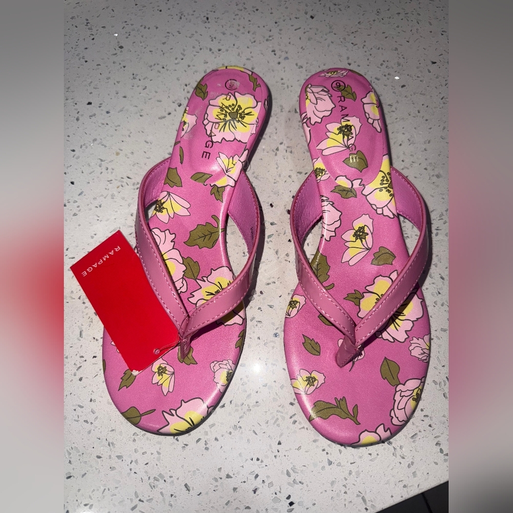 NWT Rampage Pink Floral Women's Sandals SIZE 9 - Picture 7 of 11